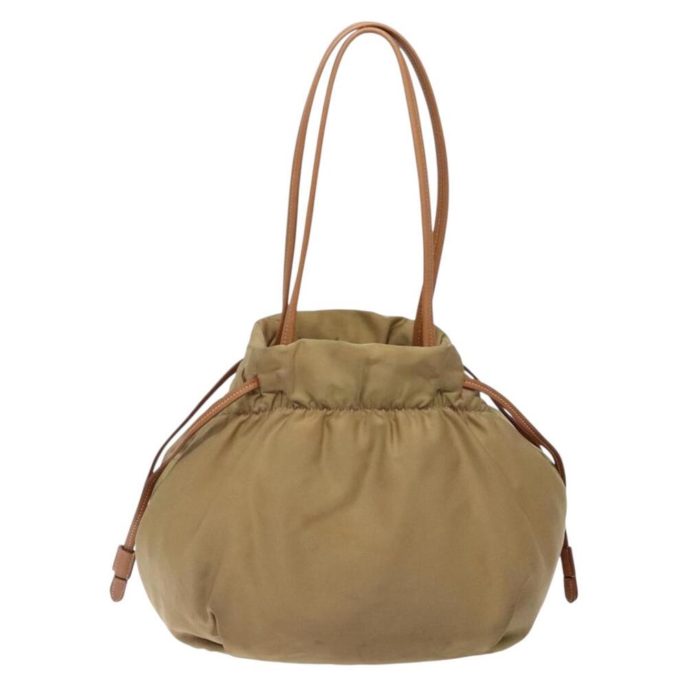 PRADA Hand Bag Nylon Beige Gold - Picture 3 of 13